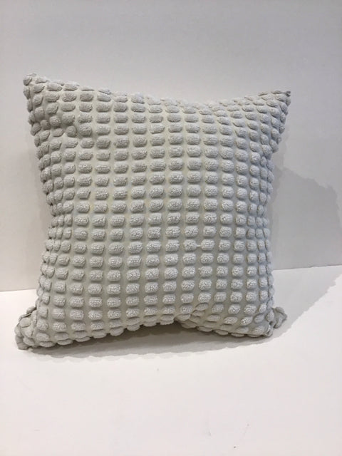 Ivory Chenille Pillow w/Tufted Dots