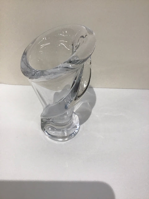 7" Abstract Crystal Vase