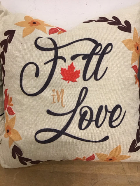 16" Fall "Fall In Love" Down Filled Pillow