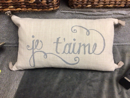 Ethan Allen Je T'aime Linen Lumbar Pillow
