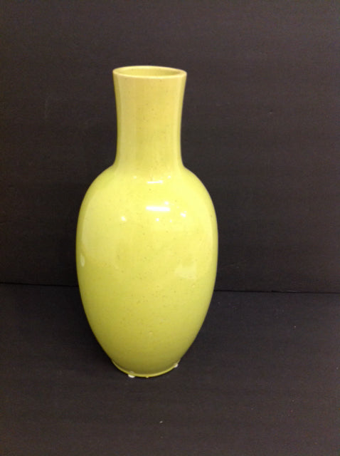14" Green Crackled Ceramic Vase