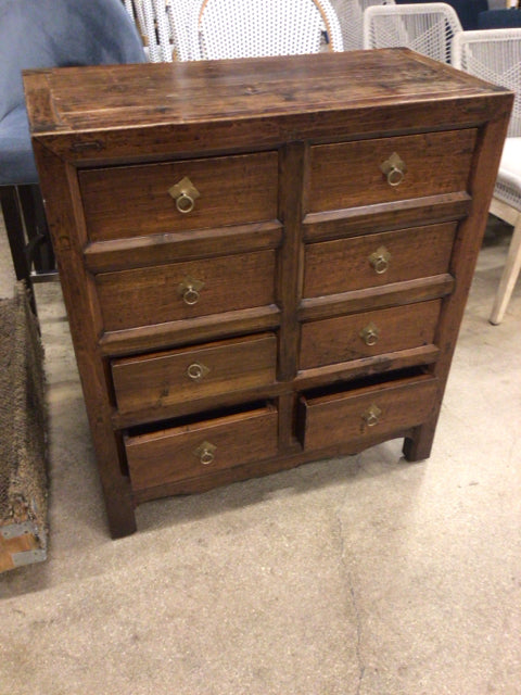 Dark Wood Eight Drawer Chest