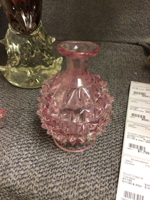 Small Pink Textured Glass Vase