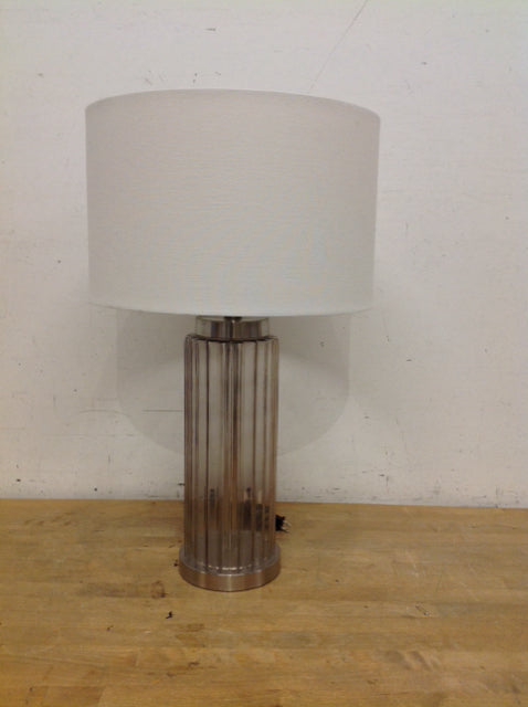 27" Glass Column Table Lamp w/Shade