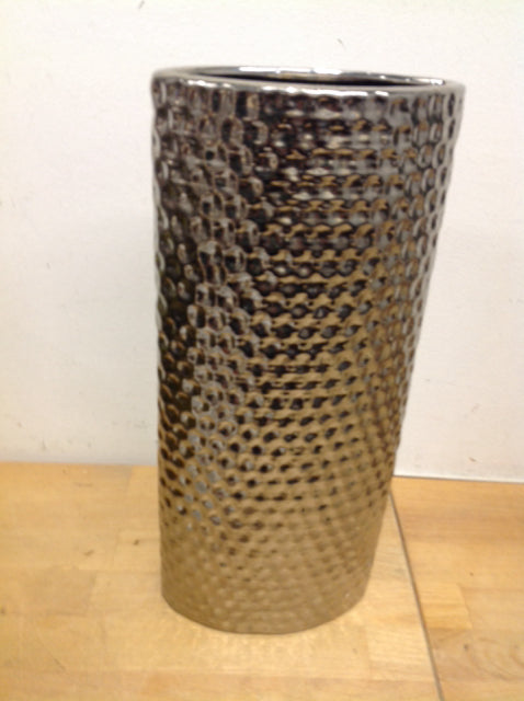 Vase- 14" Silver Ceramic