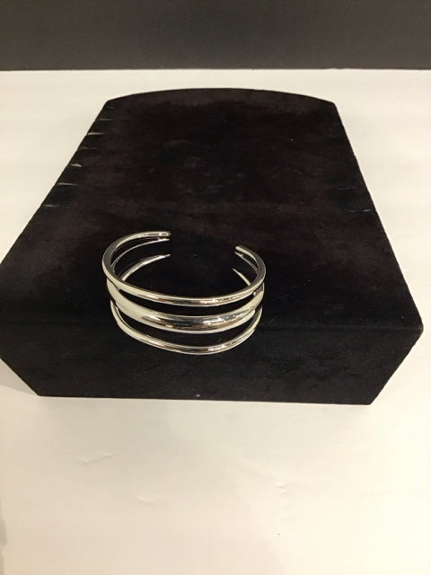 Silver Cuff Bracelet w/3 Levels