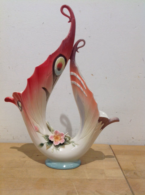 Franz Porcelain Fish w/ Flowers