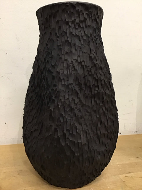 13.5 Black Textured Ceramic Vase