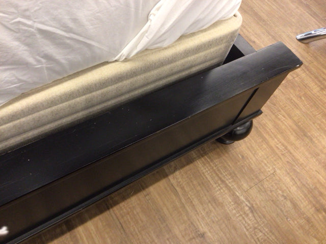 AS-IS RH Black Wood Panel Queen Bed(FB Scratches)