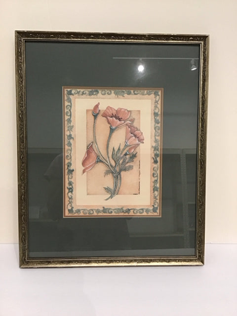 17x21 Framed Poppies Floral Print