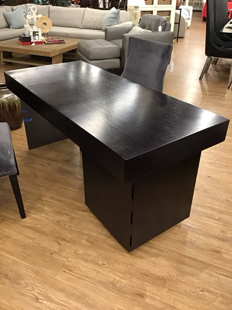 63x28 Reversible Drawers Black Wood Desk