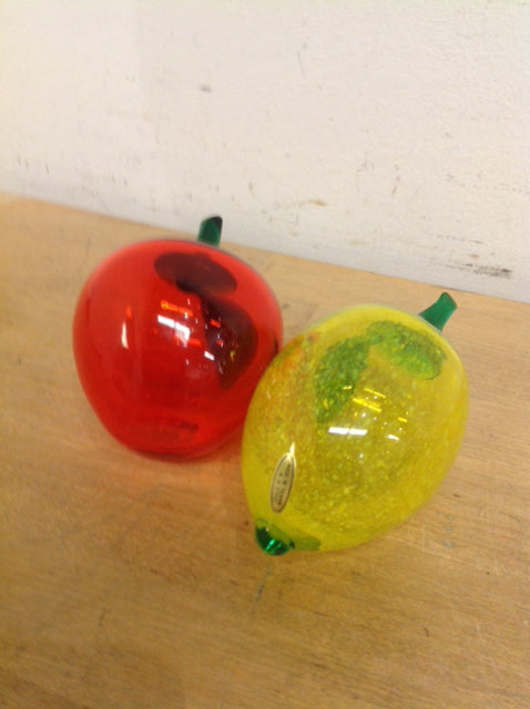 Set Of 2 Glass Fruit