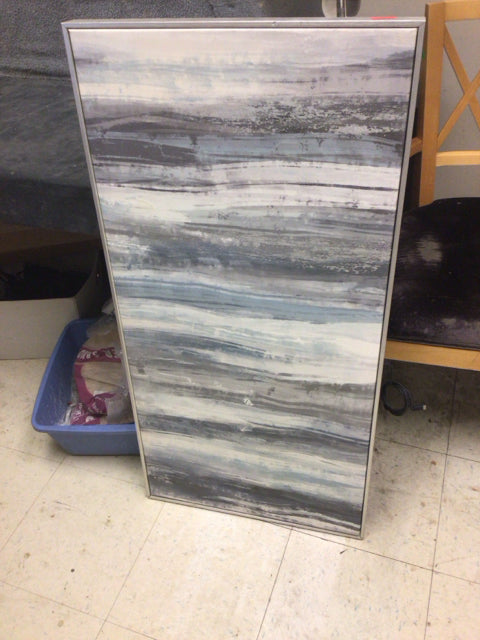 20" X 40" Grey & White Canvas