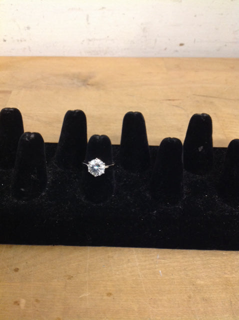 Lg Round Rhinestone Engagement Ring