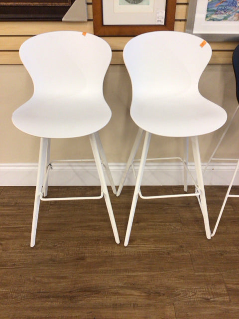 Pair Of Bo Concepts Adelaide White/Matte White Bar Stools