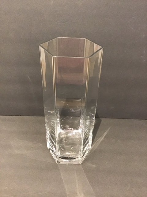 12" Hexagonal Crystal Vase