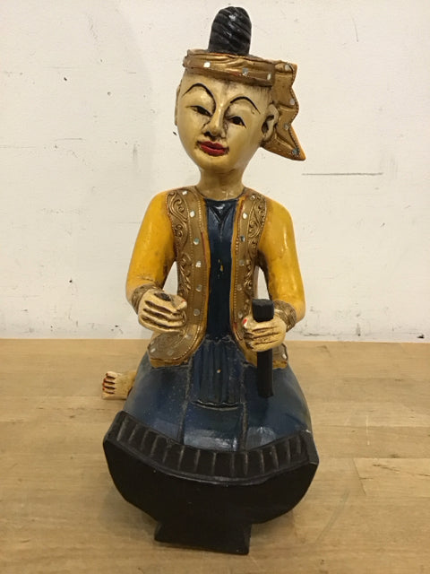 12" Asian Wood Carved Statue
