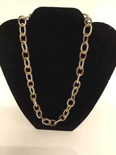Yurman Style Silver/Gold Necklace
