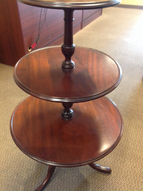 44" Wood 3 Tier Pedestal Table