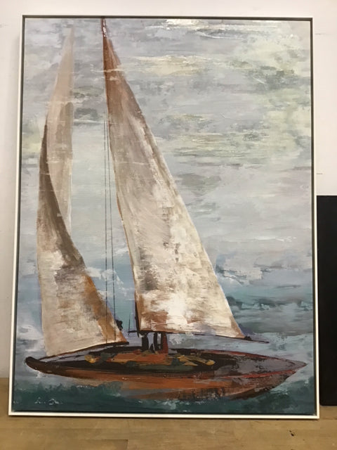 30"x40" Lone Sailboat Art Print