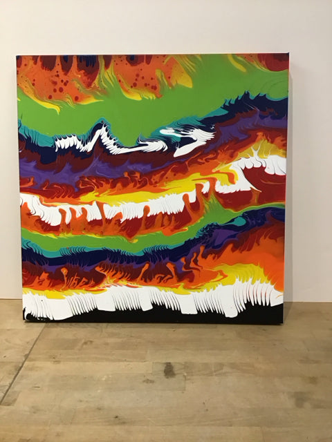 24"Sq "Flame" Painting Susan David