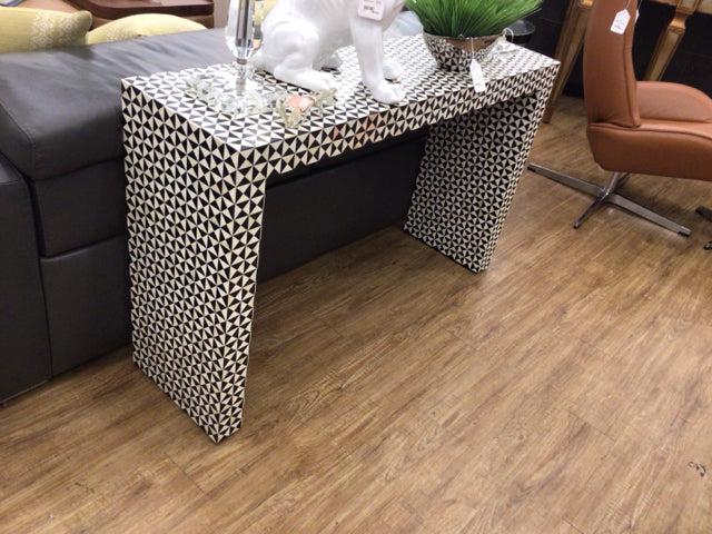 Crate & Barrel Black & White Console Table