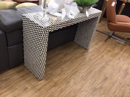 Crate & Barrel Black & White Console Table