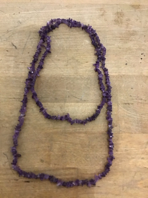 Long Amethyst Like Cut Bead Necklace
