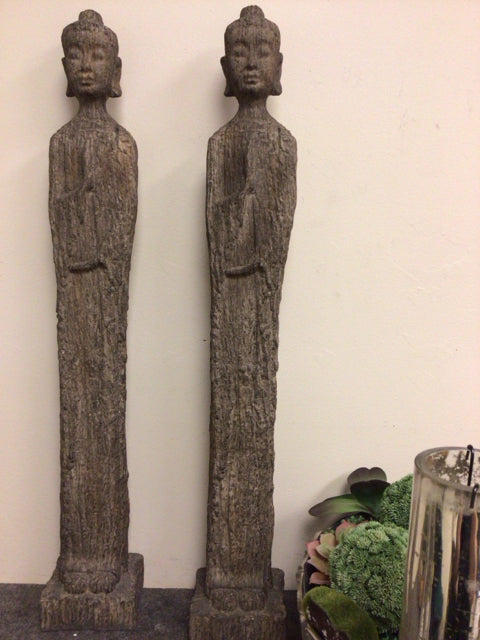 31" Wood Monk Sculpture