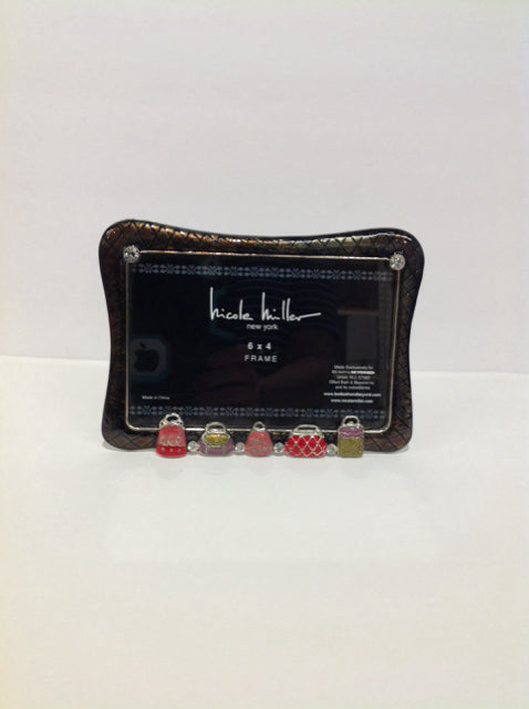 6x4 Nicole Miller Picture Frame w/Enamel Purses