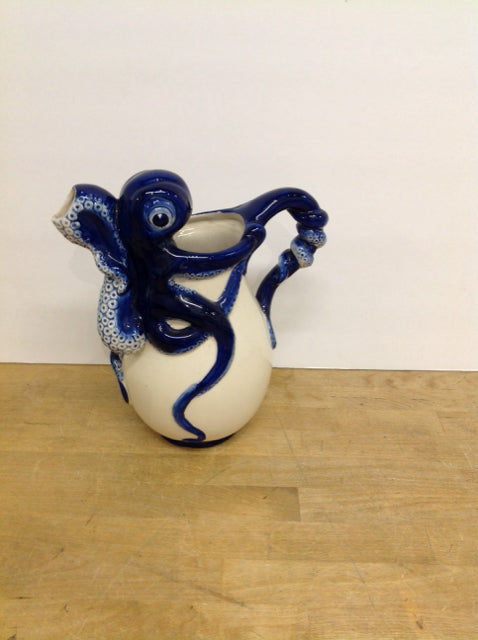 11" Blue Sky Ceramic Octopus Pitcher