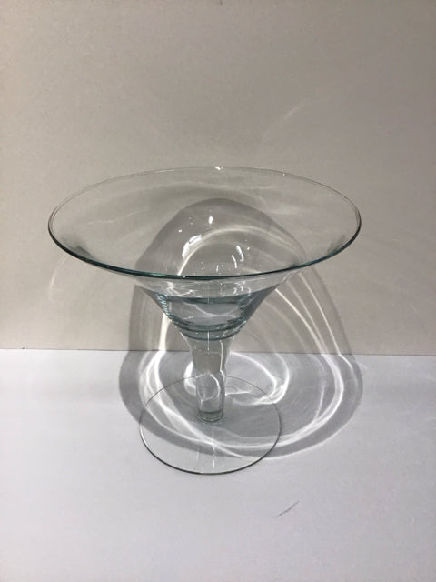 10" Martini Shaped Glass Vase
