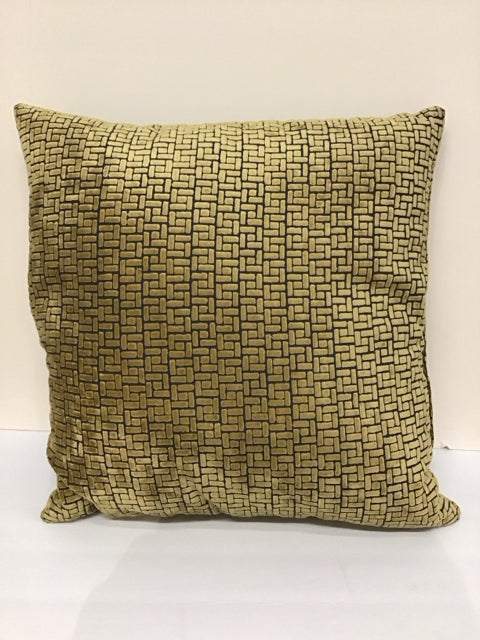 Down Filled Pillow w/Gold Chenille Accents