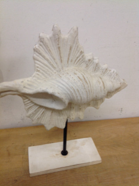 15" White Resin Shell On Stand