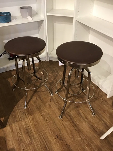 Pair RH Toledo Backless Swivel Counter Stools