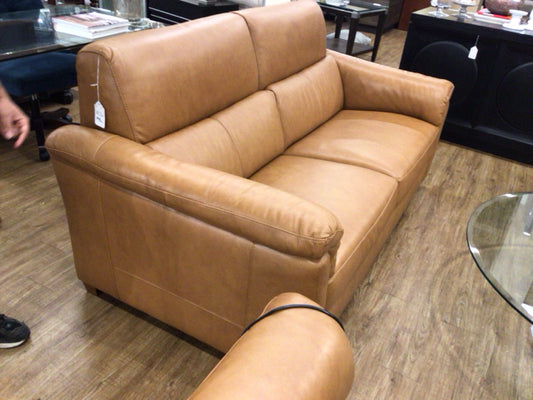 Natuzzi Editions Brown Leather Sofa