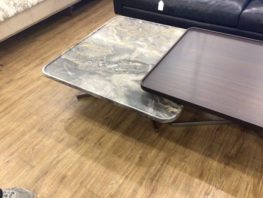 39.25" Natuzzi Orobico Marble Top Low Profile Coffee Table