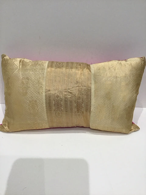 Gold Silk Lumbar Pillow