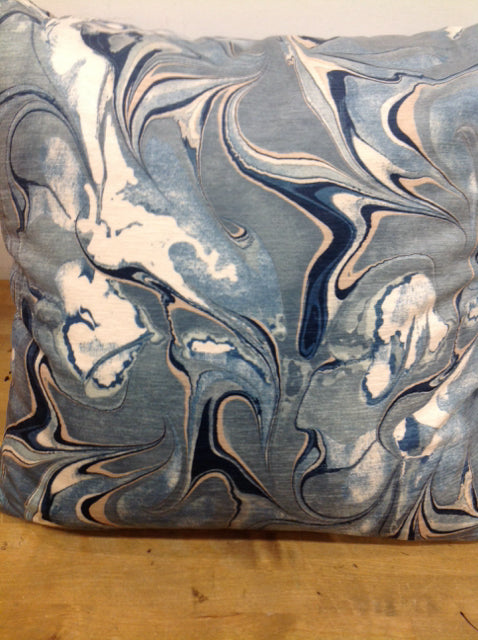 Pillow- 18" Custom Blue & White Print