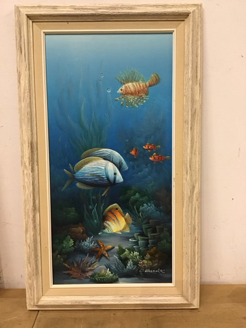 17x29 Framed C Benolt Underwater Life