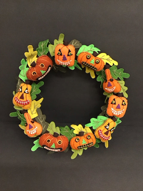 Fabric Pumpkins Wreath