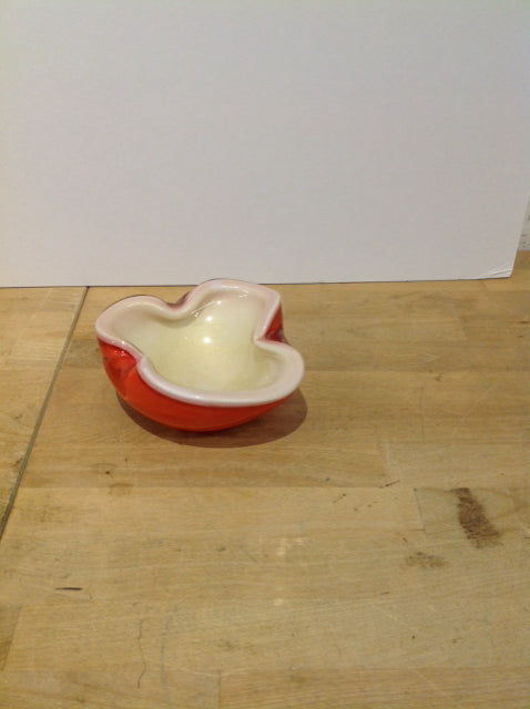 6.5" Art Deco Orange Glass Bowl