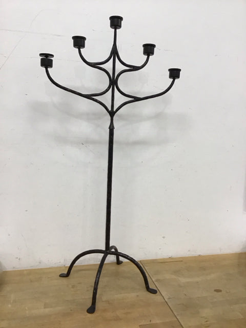 45" 5 Candle Candlabra Wrought Iron