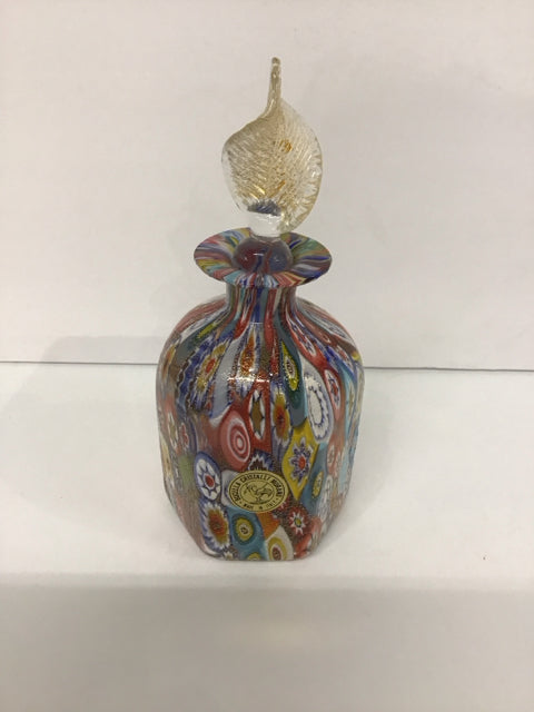 Multicolor Murano Art Glass Perfume Bottle