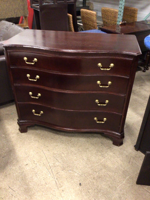 AS-IS 22" X 44" Dark Wood Four Drawer Chest(Marks On Top)