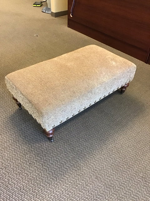 Sam Moore Tan Fabric Ottoman w/Casters
