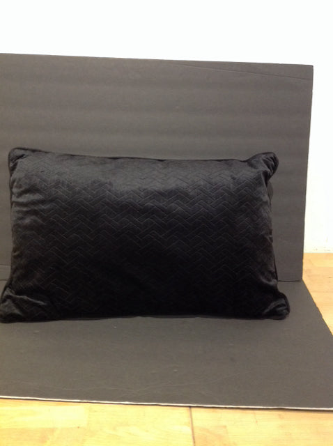 Black Velour w/Herringbone Design Pillow