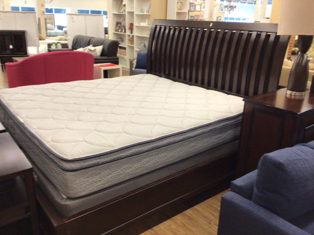 Brown Slatted King Bed