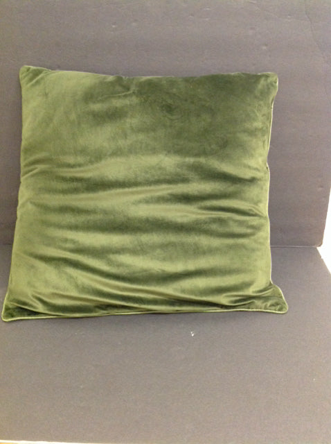 19" Moss Green Velour Pillow