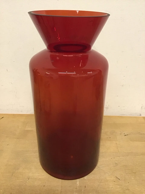 27" Red Glass Vase